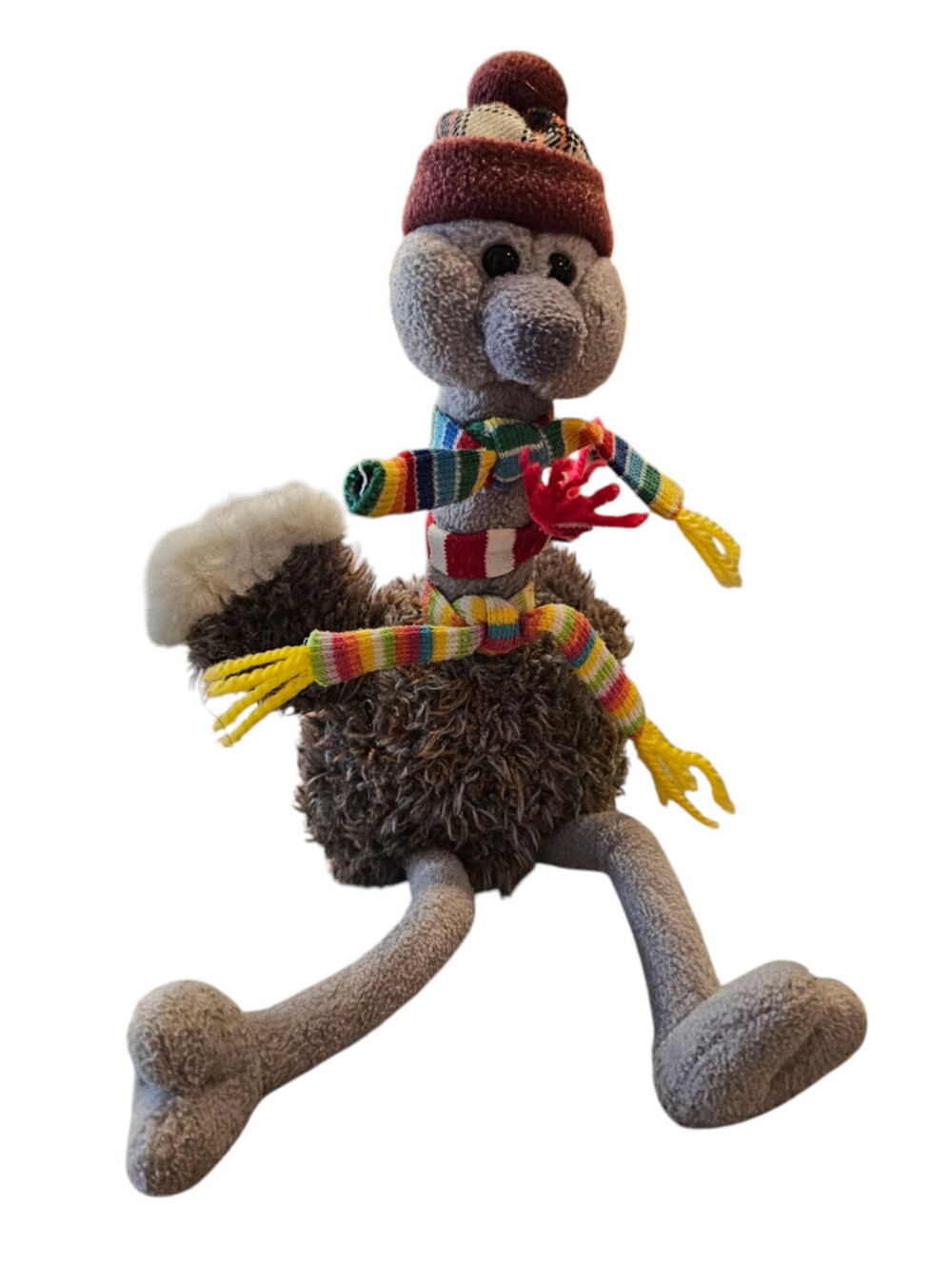 12" Gund Brrrdy Ostrich Stuffed animal w/Hat & scarfs Adorable
